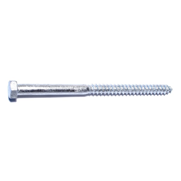 Midwest Fastener Lag Screw, 3/8 in, 6 in, Steel, Hot Dipped Galvanized Hex Hex Drive, 50 PK 05587 - main